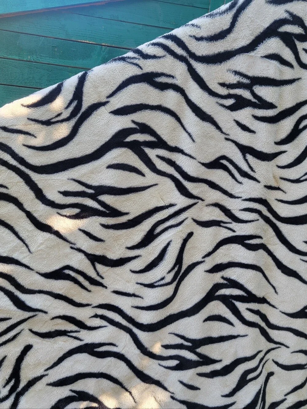 Ed Hardy Zebra Stripe Black and White Comforter Blanket Only Size King